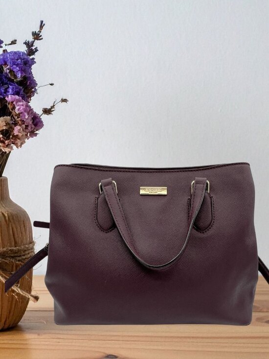 kate spade Handbags - Kate Spade Laurel Way Evangelie Satchel Burgundy Saffiano Leather
